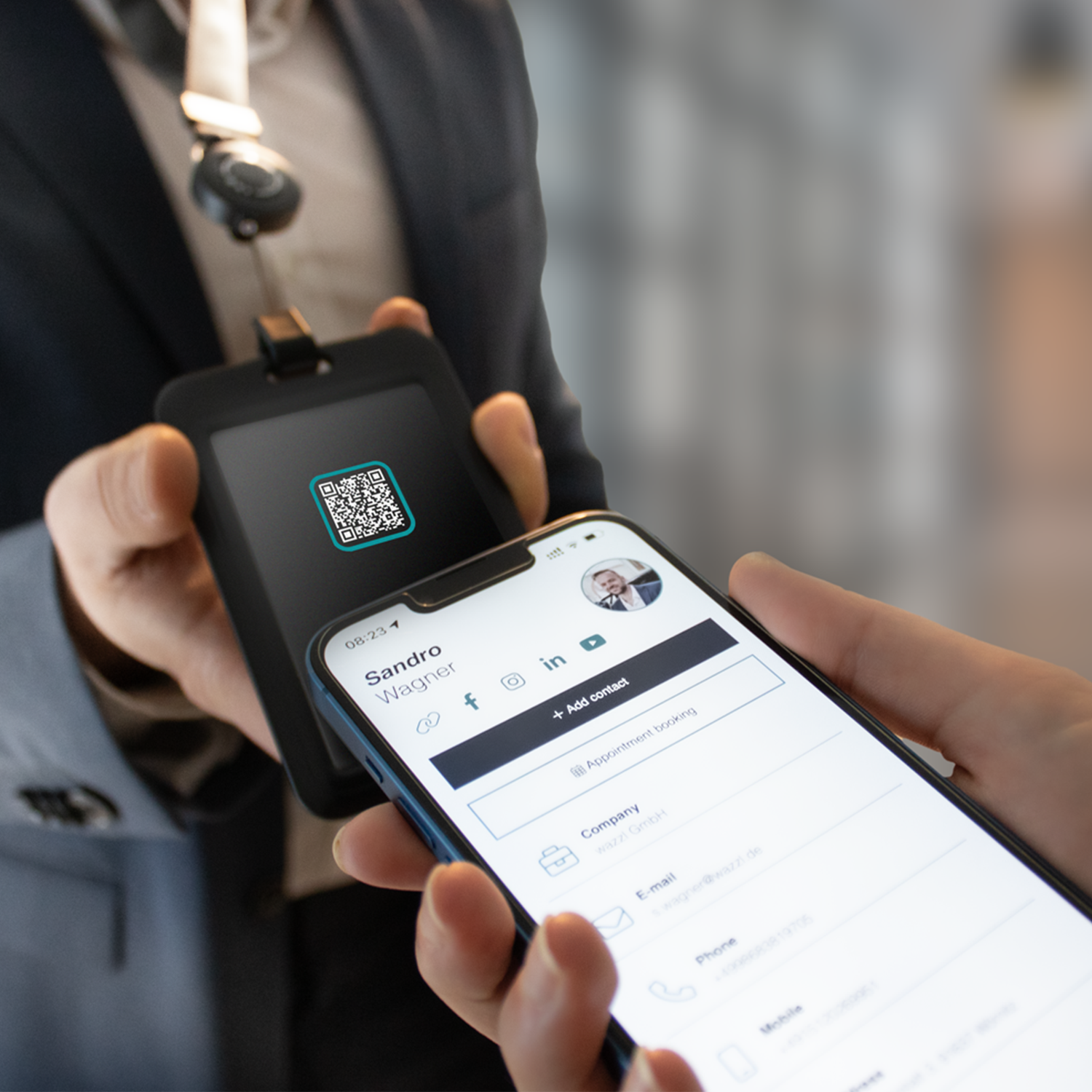 Insignia inteligente personalizable - Tarjeta de visita digital NFC